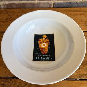 Pottery Barn Italian pasta serving bowl Vintage Posters 9 5/8” Le Soleil